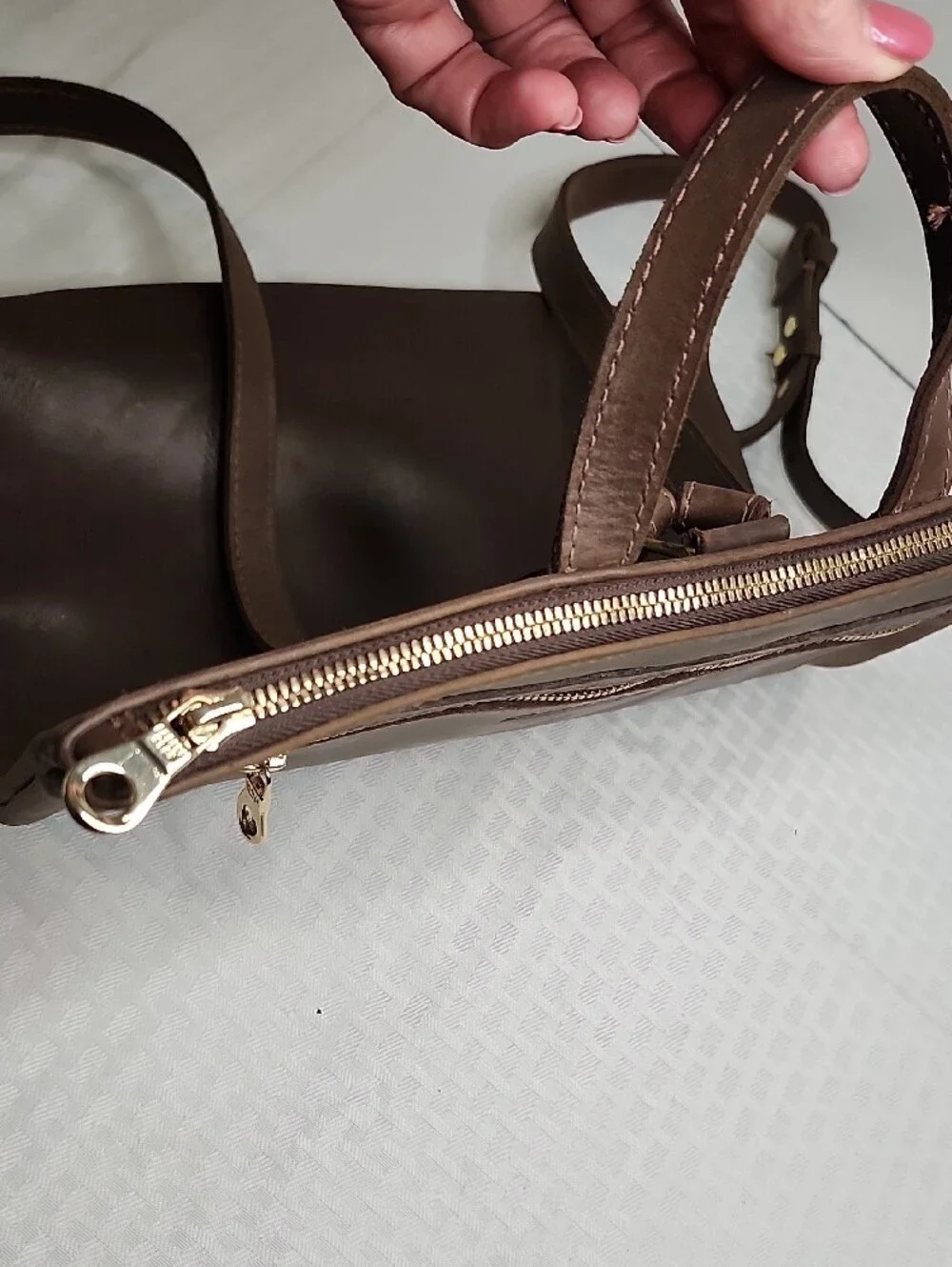 Parker Clay Miramar Leather Backpack Tote Dark Brown
